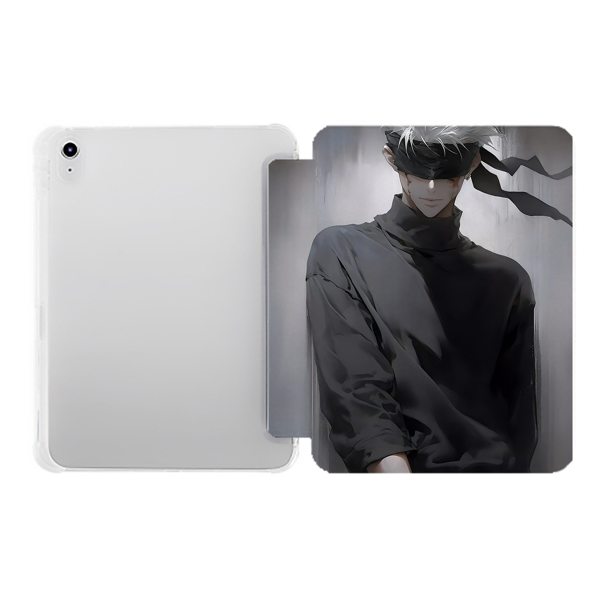 （画像用） 呪術廻戦 Jujutsu Kaisen IPad ケース ペン収納付き 三つ折りスタンド PUレザー×シリコン 対応機種9.5/10.5/10.9インチ